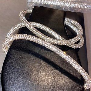 Wrap around rhinestone sandals